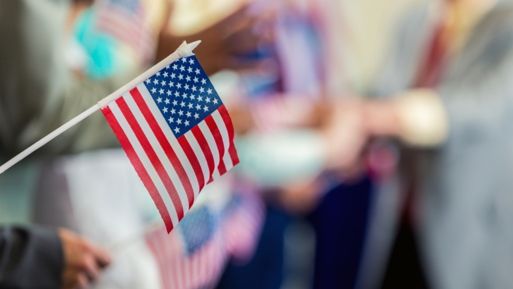american flag at event