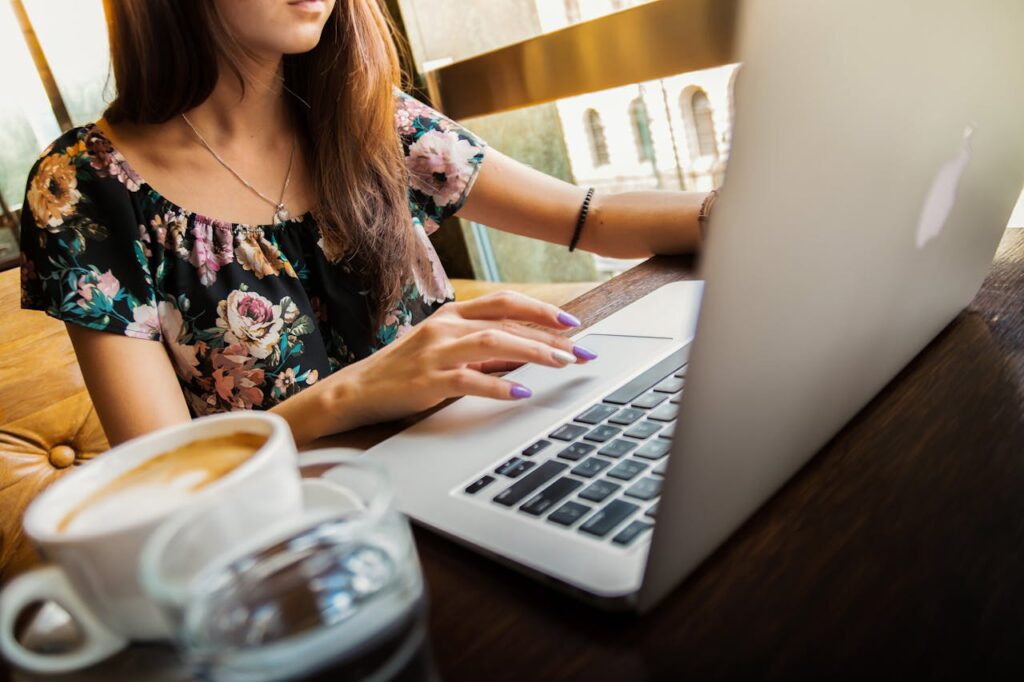 female worker on laptop